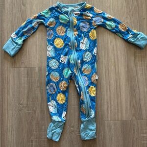 Little Sleepies 0/3m cookies and milk Kids One Piece reversible romper/footie